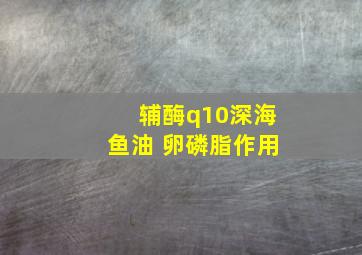 辅酶q10深海鱼油 卵磷脂作用